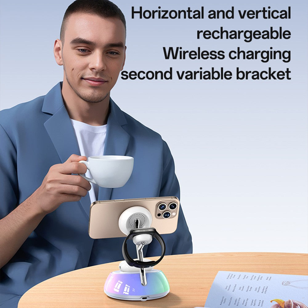 YESIDO DS31 3-in-1 Magnetic Wireless Charging Station with Night Light