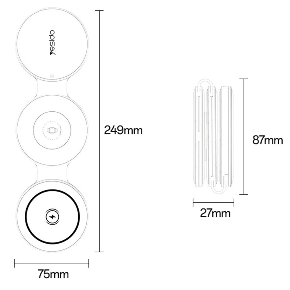 YESIDO DS29 5-in-1 Foldable Wireless Charger with Storage Box