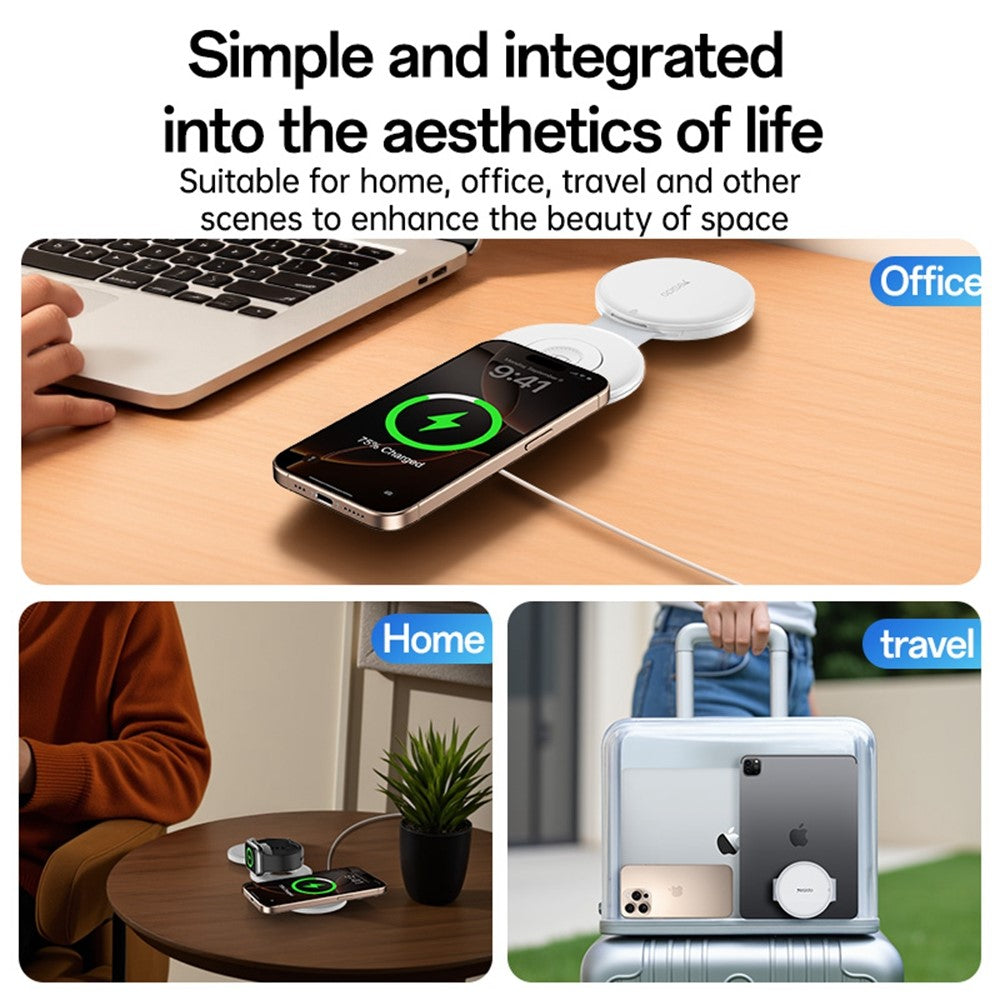 YESIDO DS29 5-in-1 Foldable Wireless Charger with Storage Box