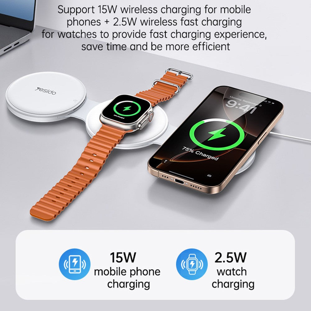 YESIDO DS29 5-in-1 Foldable Wireless Charger with Storage Box
