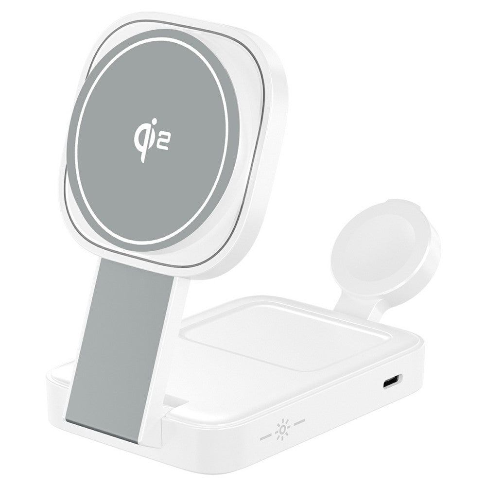 3-in-1 Qi2 Foldable Wireless Charger with Warm LED Light – for iPhone, Watch & AirPods