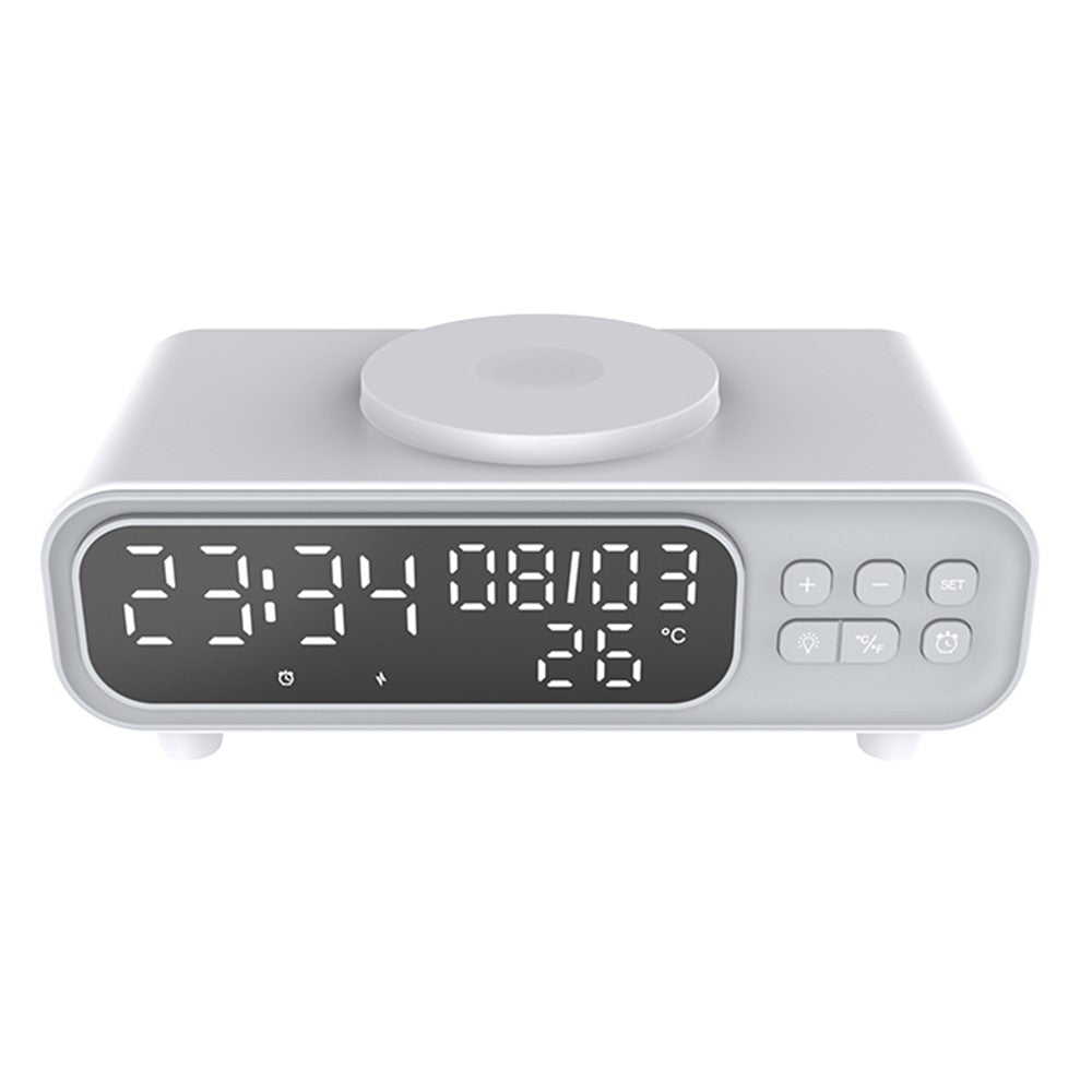 5-in-1 Wireless Charging Station with Alarm Clock, Calendar & Temperature Display