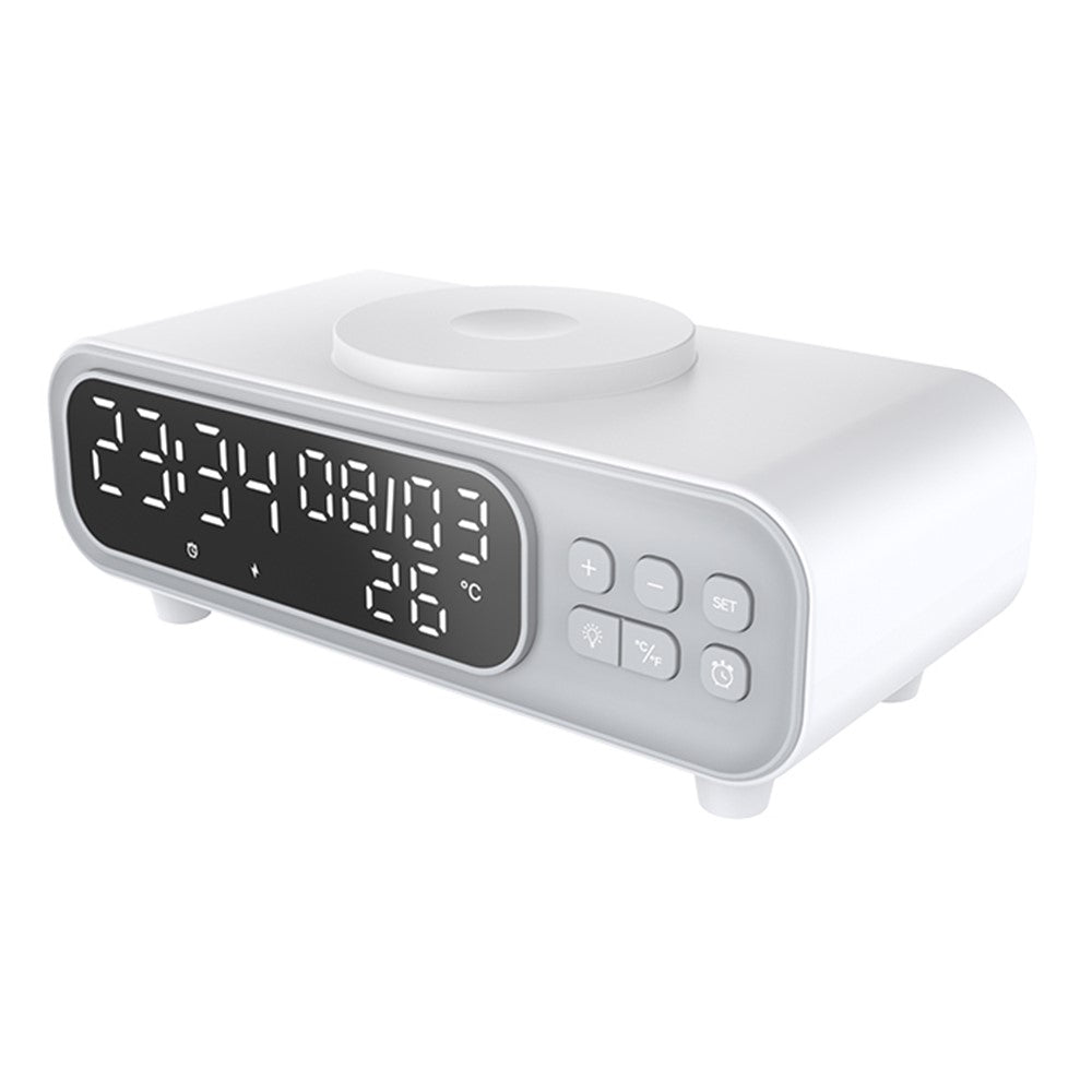 5-in-1 Wireless Charging Station with Alarm Clock, Calendar & Temperature Display