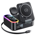 YESIDO DS38 65W Wireless Charging Station – Digital Clock, Retractable USB-C Cable