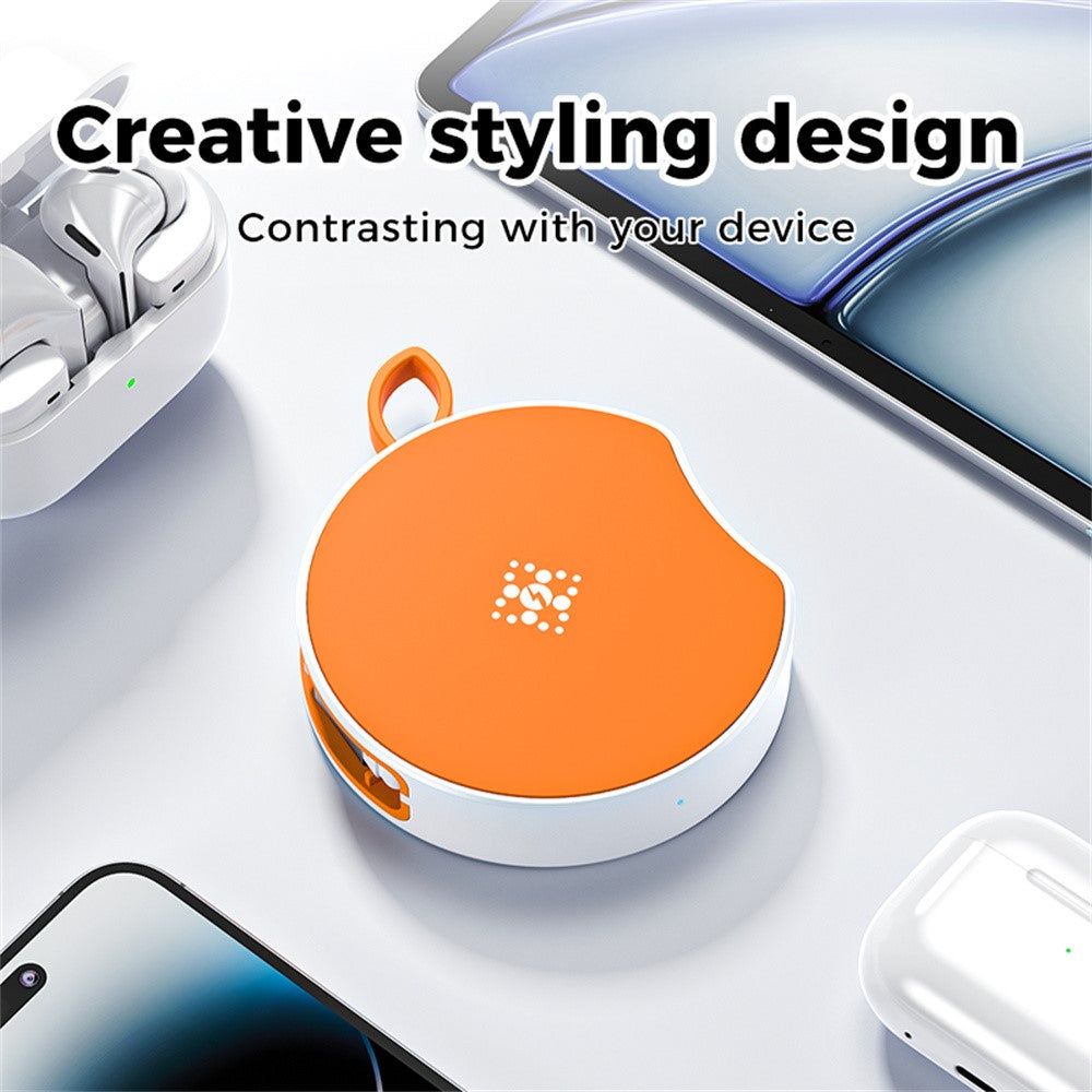 Portable Wireless Charger with Retractable USB-C Cable – 15W Fast Charging