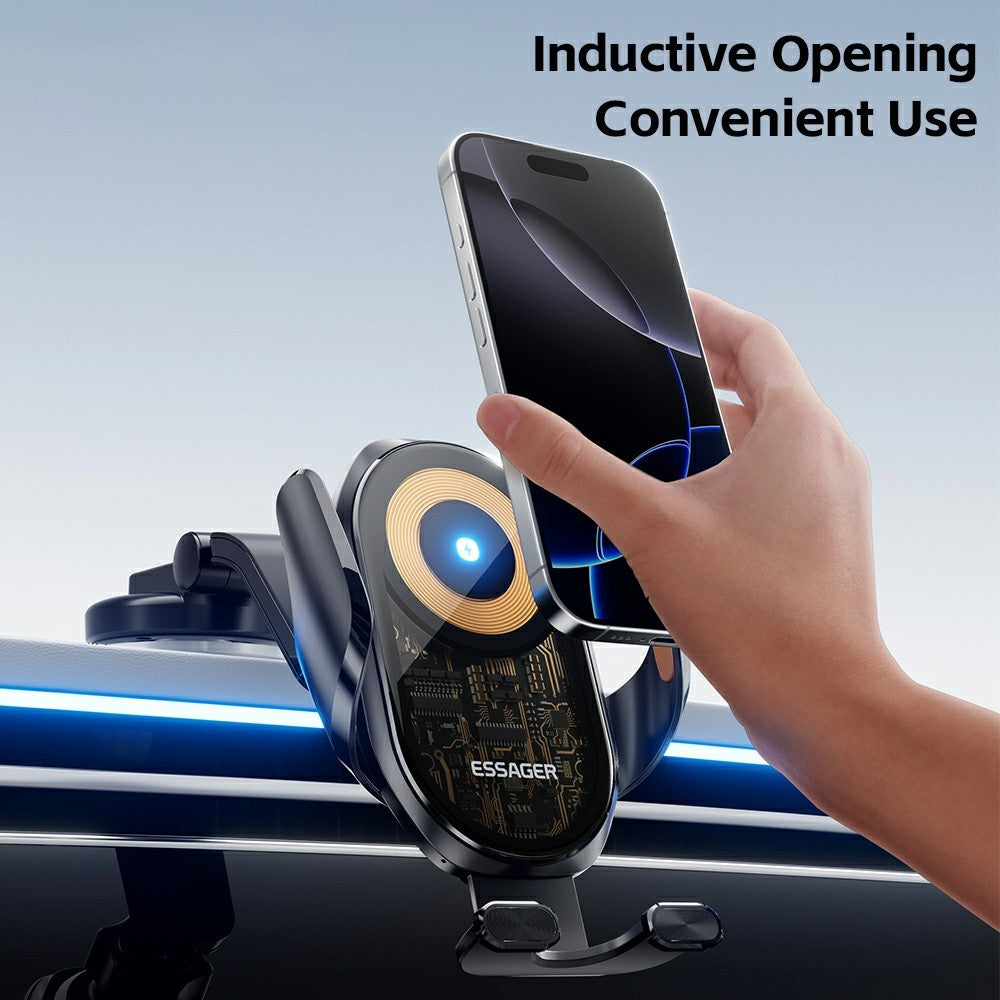 ESSAGER 15W Car Wireless Charger – Air Vent Mount, 360° Rotation