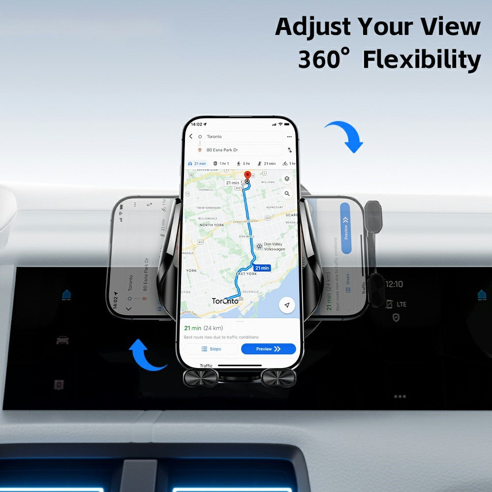 ESSAGER 15W Car Wireless Charger – Air Vent Mount, 360° Rotation