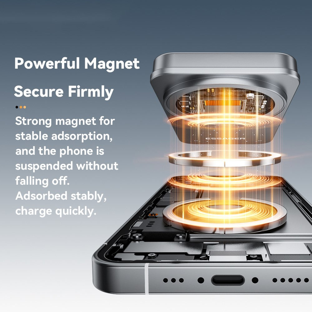 ESSAGER 2-in-1 Foldable Wireless Charger & Phone Stand – 15W Fast Charging