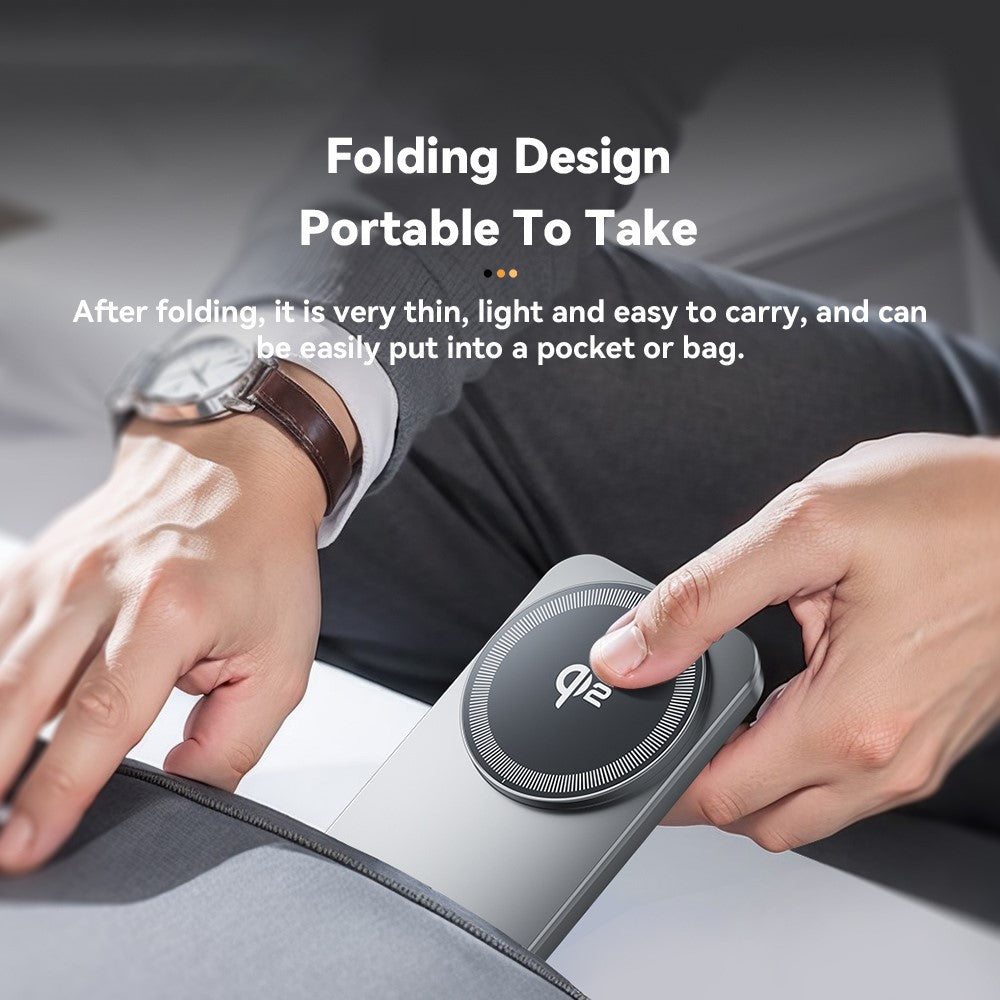 ESSAGER 2-in-1 Foldable Wireless Charger & Phone Stand – 15W Fast Charging