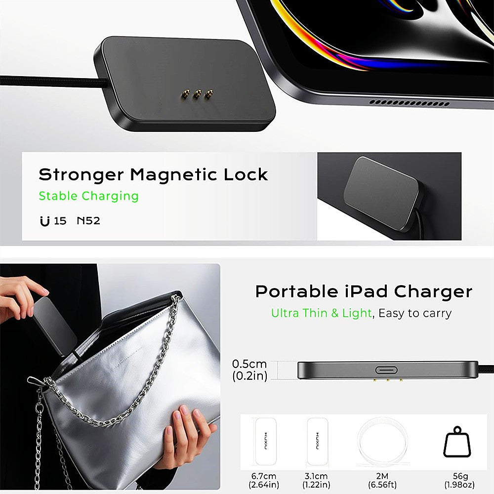 Magnetic Wireless Charger for iPad Pro 11 (2025) – 35W Fast Cool Charging Pad