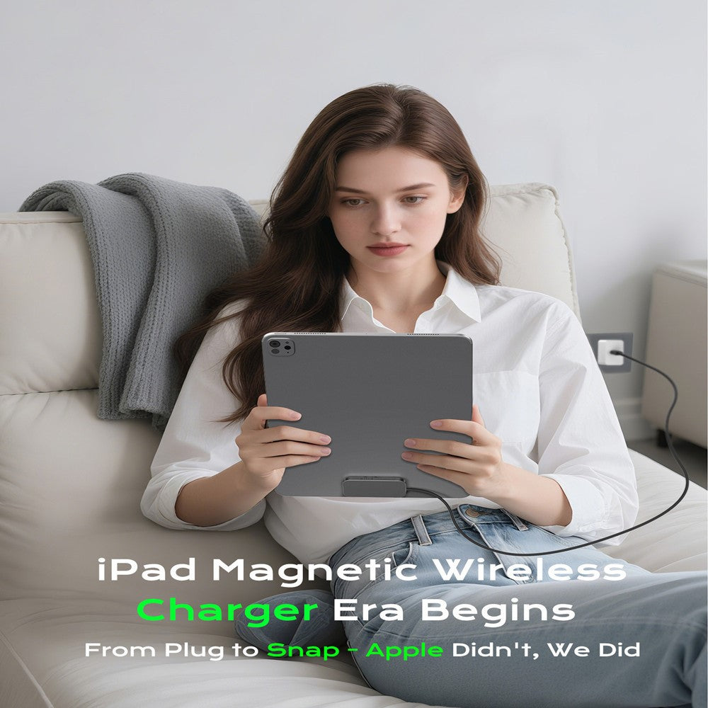 Magnetic Wireless Charger for iPad Air 13 & iPad Pro 12.9 – Fast Charging Pad with USB