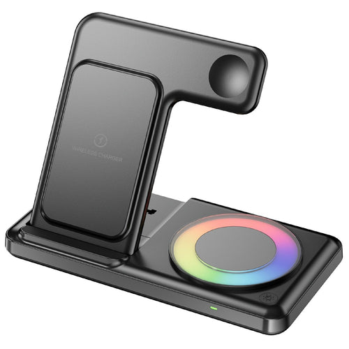 4-in-1 Foldable Wireless Charger Dock with RGB Ambient Light – Phone, Watch & AirPods