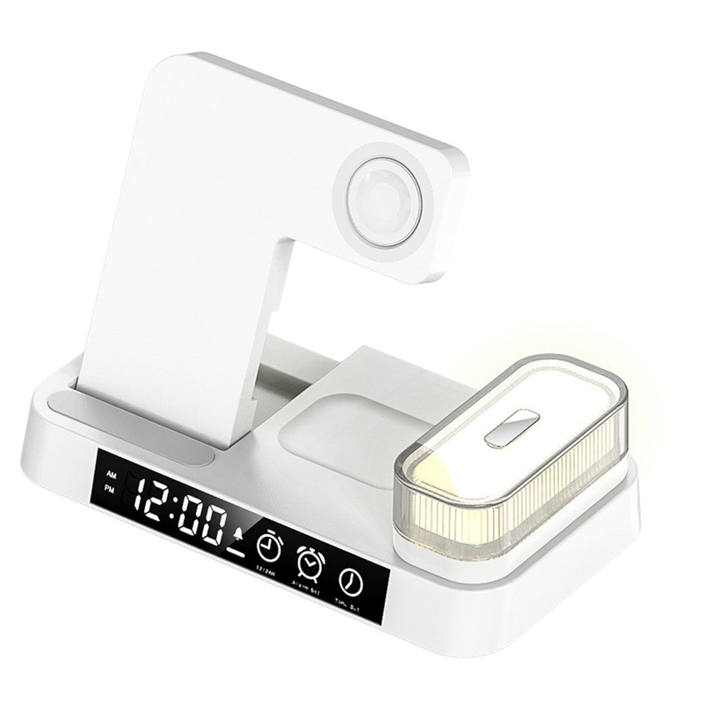 3-in-1 Foldable Wireless Charger Dock with RGB Night Light & Clock
