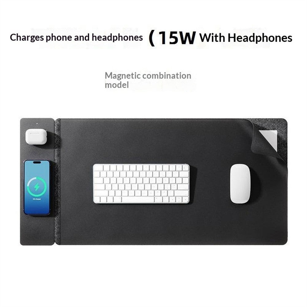 Large Wireless Charging Mouse Pad – Waterproof Desk Mat, Fast Charge