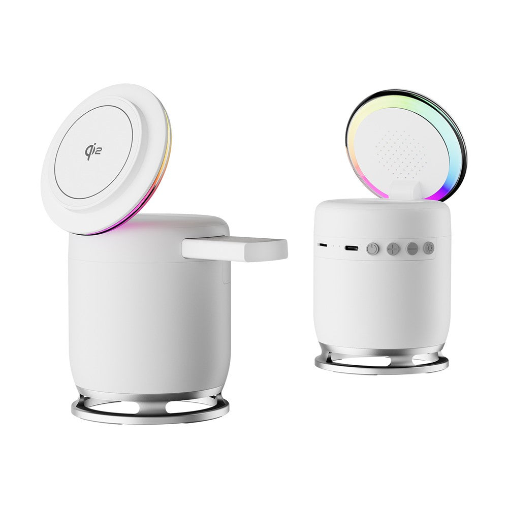 5-in-1 Qi2 Magnetic Wireless Charger with Bluetooth Speaker & RGB Light