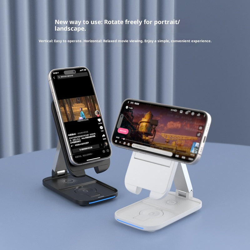 3-in-1 Foldable Magnetic Wireless Charging Stand – Phone, Smart Watch & Earbuds