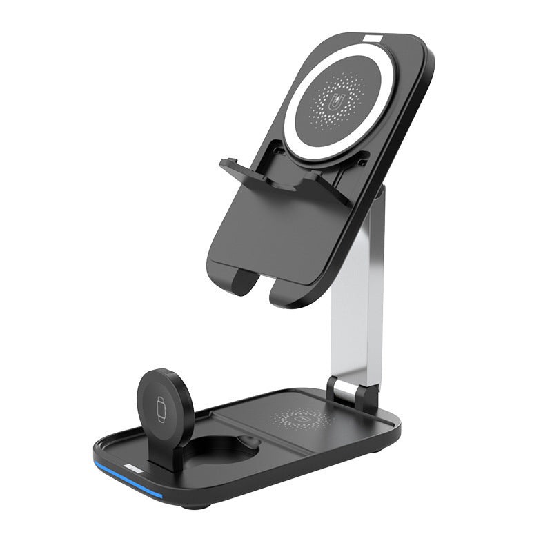 3-in-1 Foldable Magnetic Wireless Charging Stand – Phone, Smart Watch & Earbuds