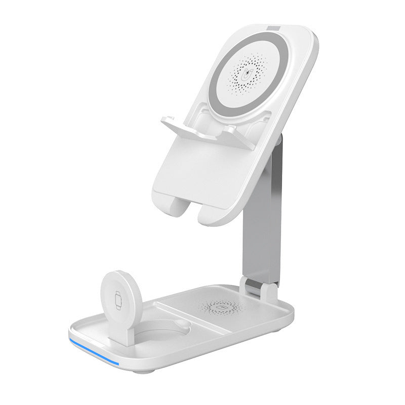 3-in-1 Foldable Magnetic Wireless Charging Stand – Phone, Smart Watch & Earbuds
