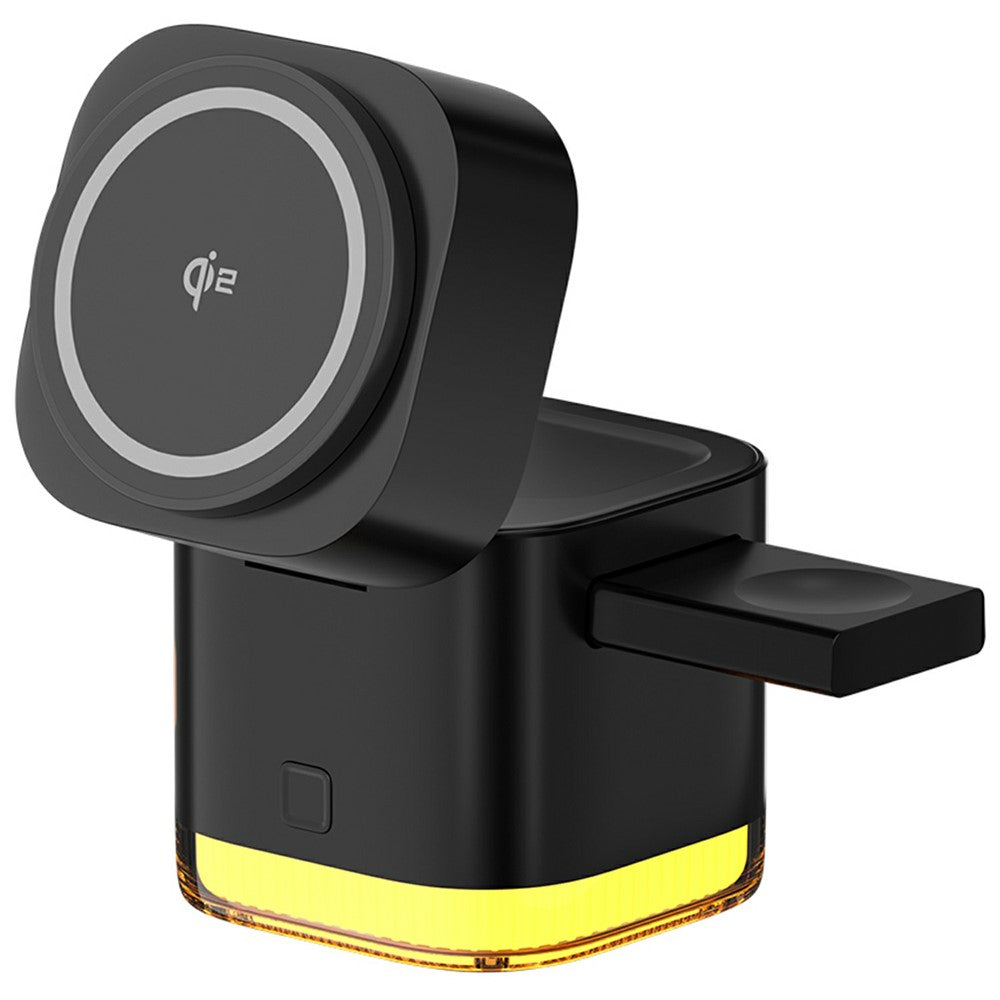 5-in-1 Qi2 Foldable Wireless Charger with Retractable Cable & LED Night Light