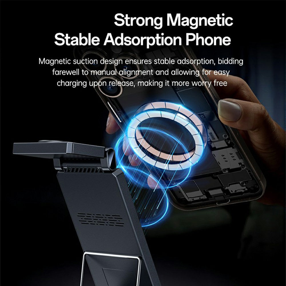 YESIDO DS25 3-in-1 Folding Magnetic Wireless Charger – MagSafe Compatible