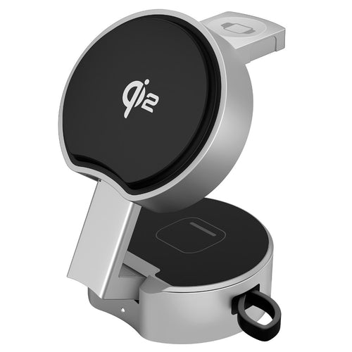 3-in-1 Foldable Qi2 Wireless Charger with 80cm Retractable Cable
