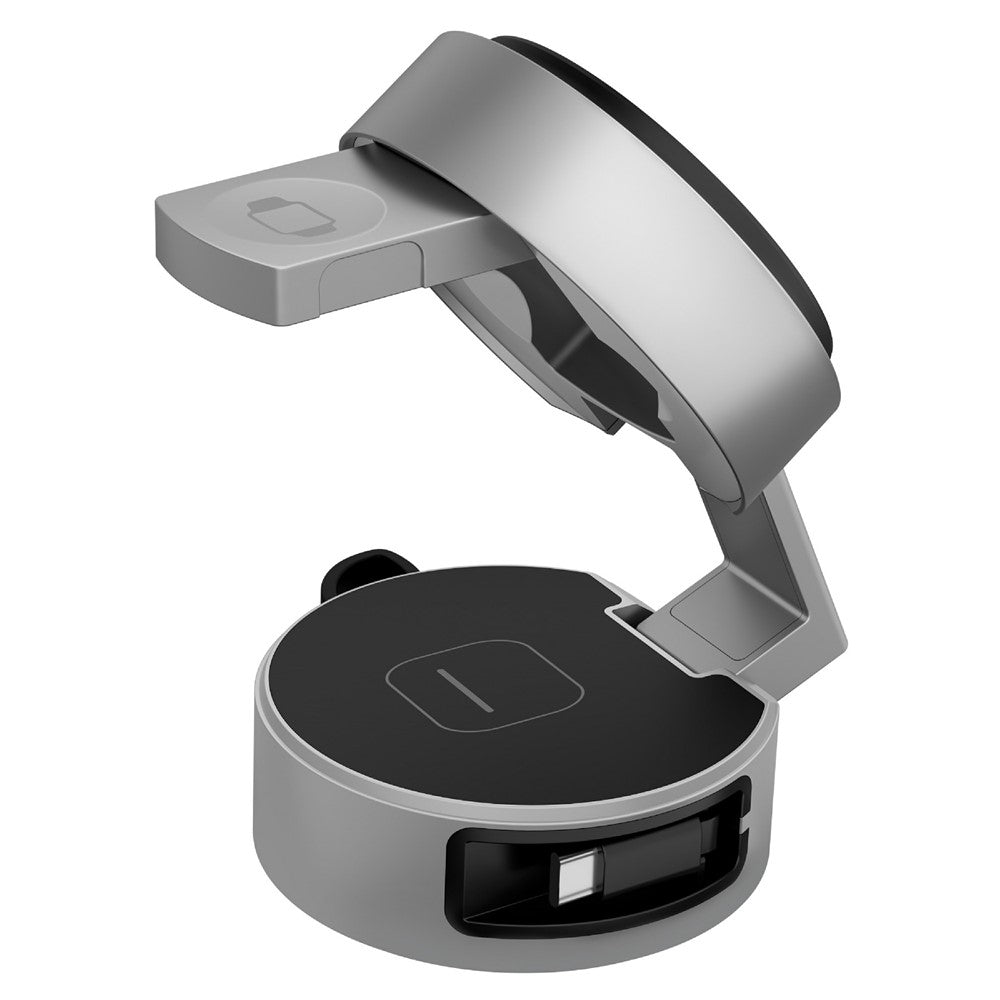 3-in-1 Foldable Qi2 Wireless Charger with 80cm Retractable Cable