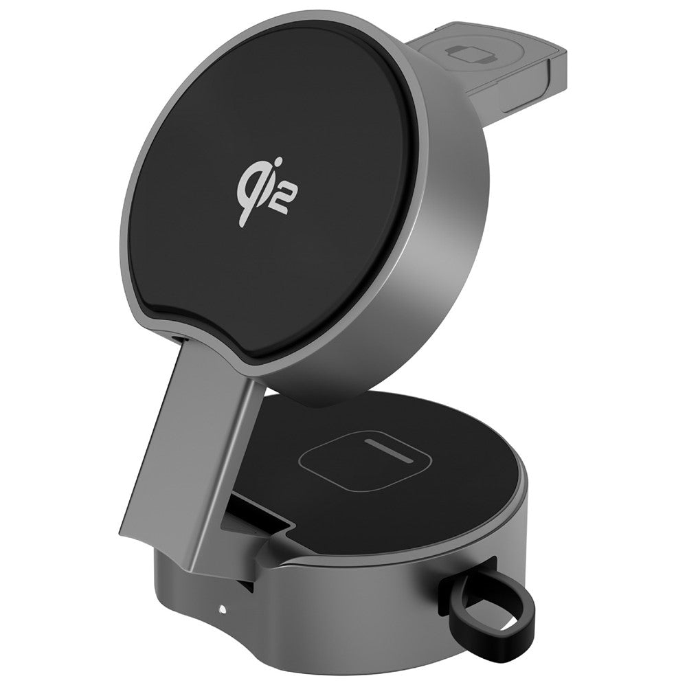 3-in-1 Foldable Qi2 Wireless Charger with 80cm Retractable Cable