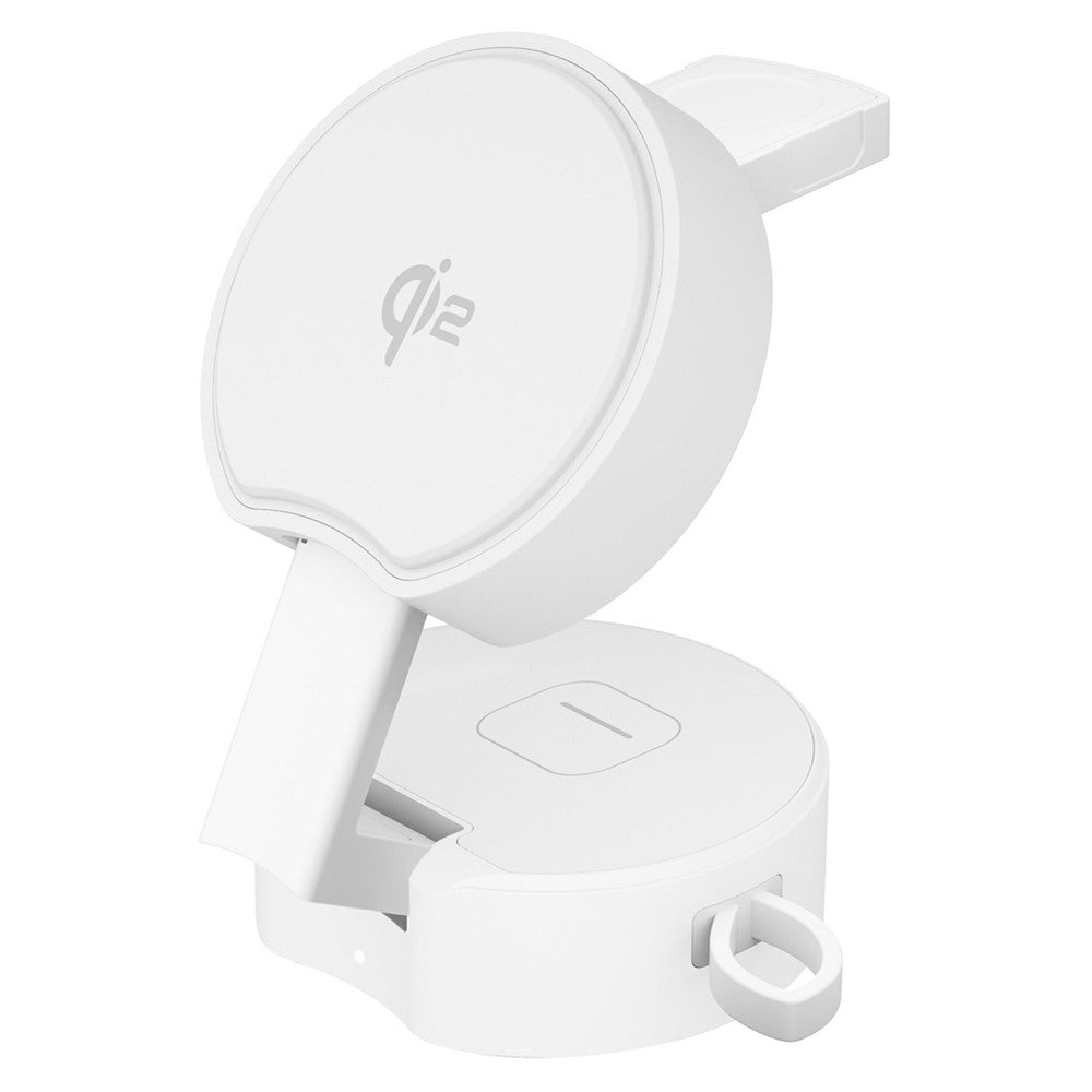 3-in-1 Foldable Qi2 Wireless Charger with 80cm Retractable Cable