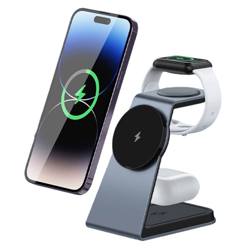 3-in-1 Qi2 Magnetic Wireless Charger Desktop Stand – Phone, Watch & AirPods