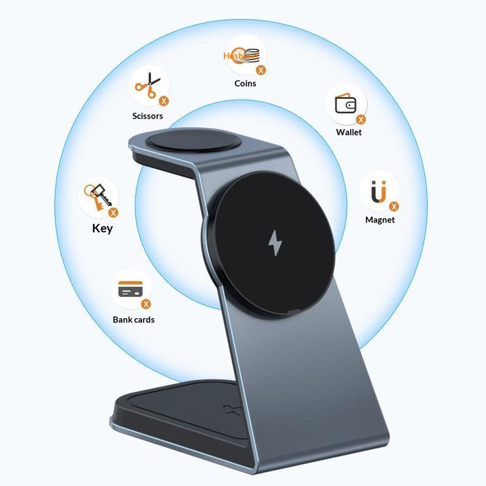 3-in-1 Qi2 Magnetic Wireless Charger Desktop Stand – Phone, Watch & AirPods