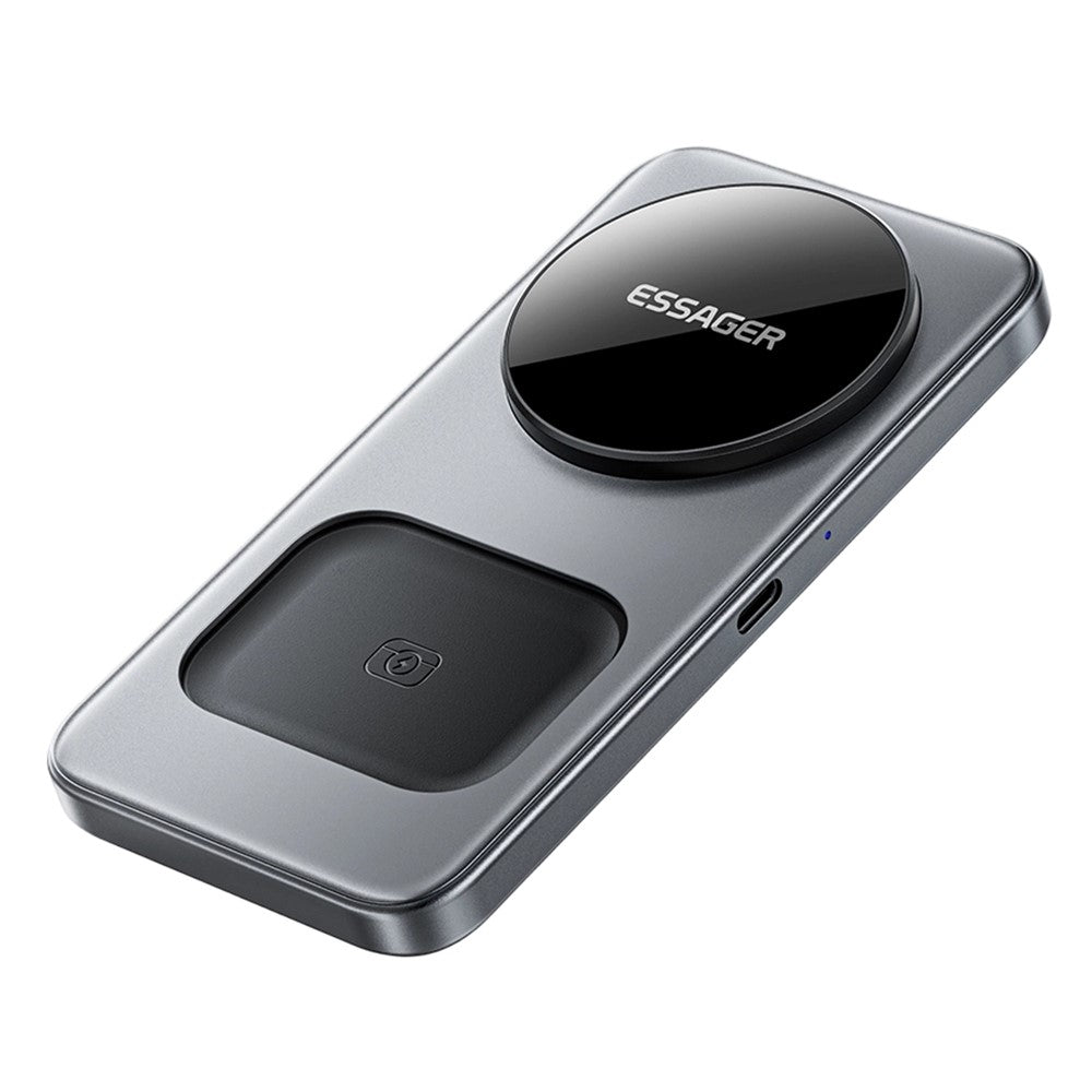 ESSAGER 3-in-1 Foldable Wireless Charger – 15W Fast Charging for Phone, Watch & Earbuds