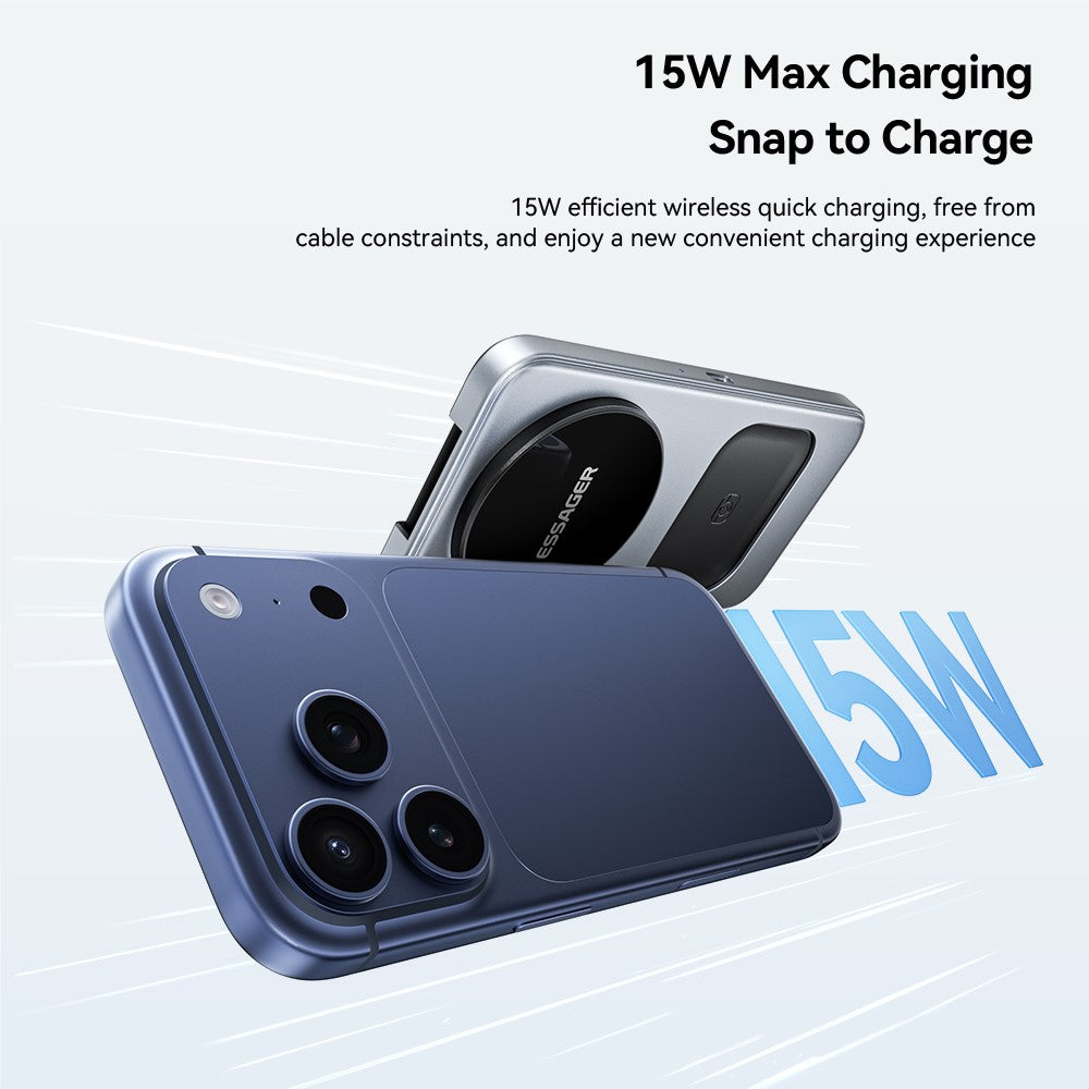 ESSAGER 3-in-1 Foldable Wireless Charger – 15W Fast Charging for Phone, Watch & Earbuds