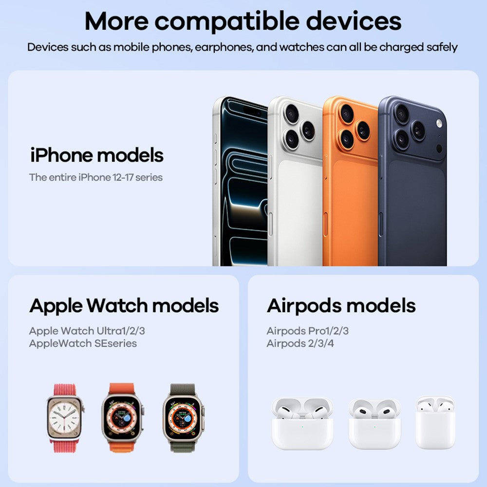 REMAX CW11 3 in 1 35W Foldable Wireless Charger Qi2.2 Magnetic Charging Stand for iPhone AirPods Watch