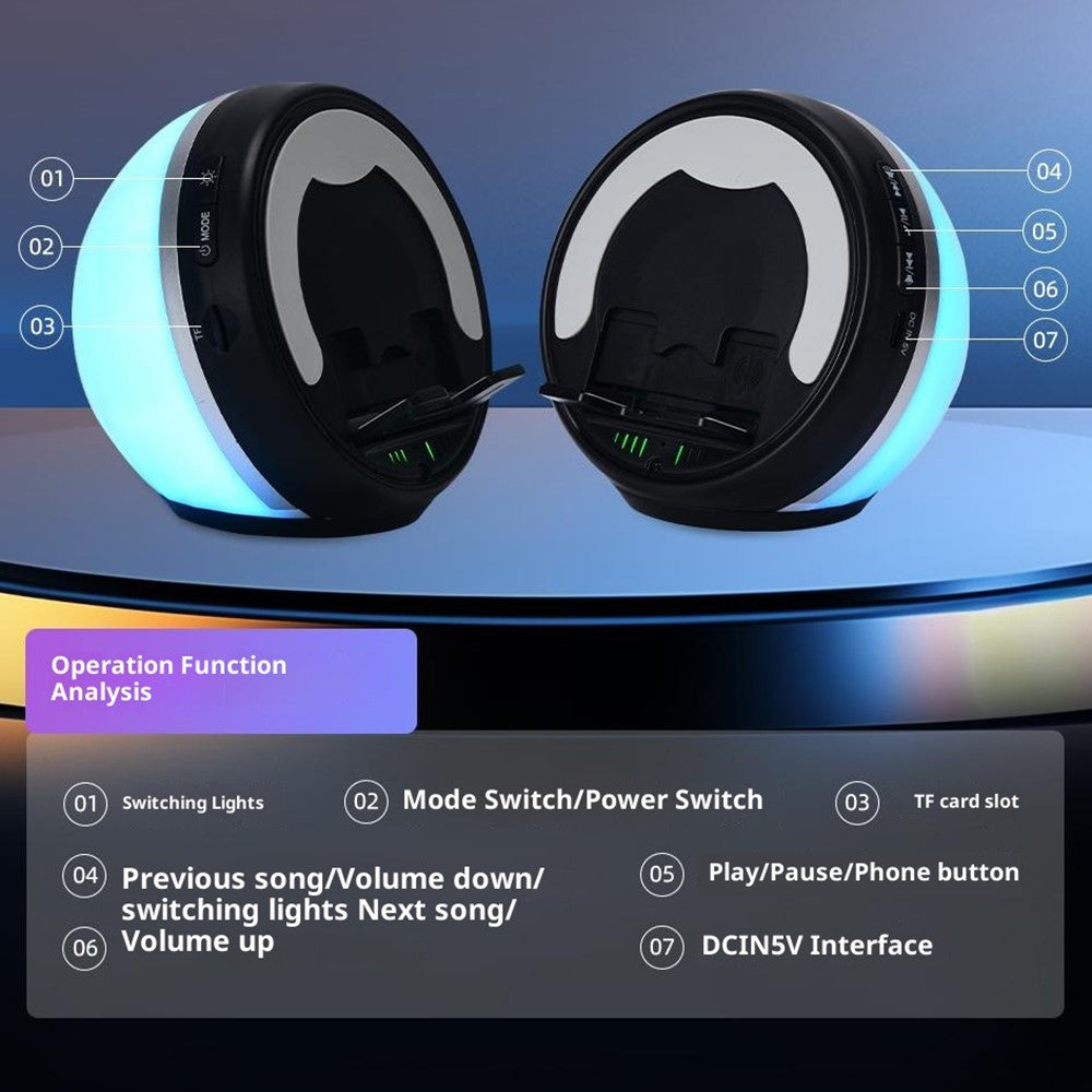 F36 Bluetooth Speaker with Phone Stand – Magnetic Induction, RGB Light