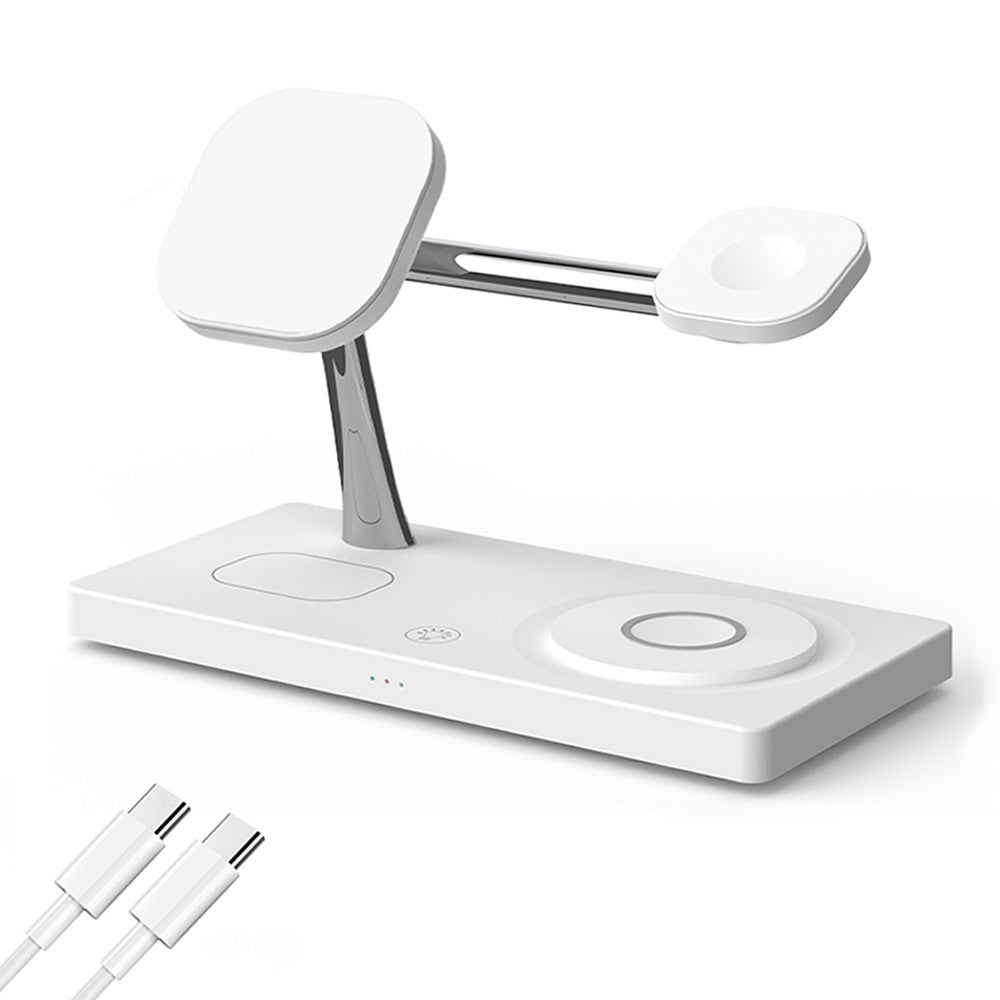4-Position Magnetic Wireless Charging Station with Night Light & USB Output