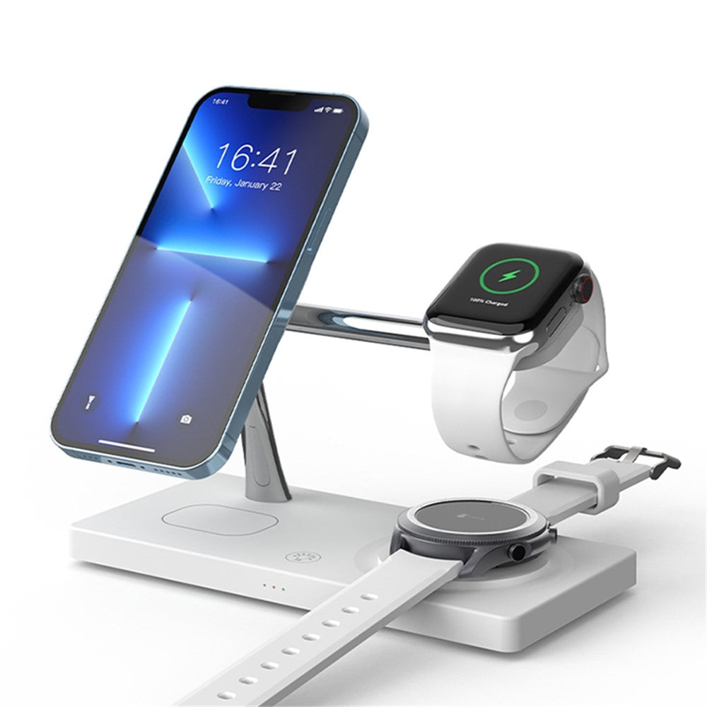 4-Position Magnetic Wireless Charging Station with Night Light & USB Output