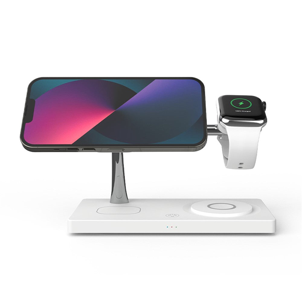4-Position Magnetic Wireless Charging Station with Night Light & USB Output