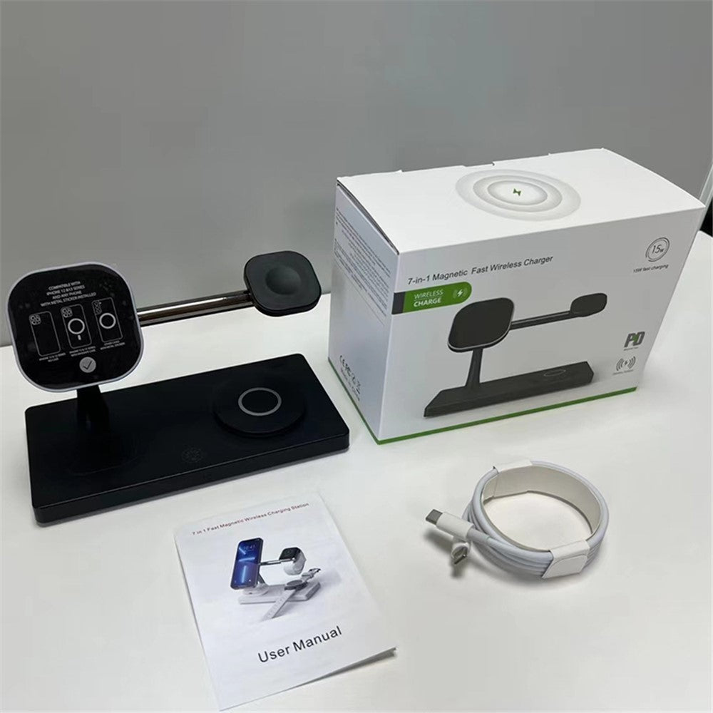 4-Position Magnetic Wireless Charging Station with Night Light & USB Output