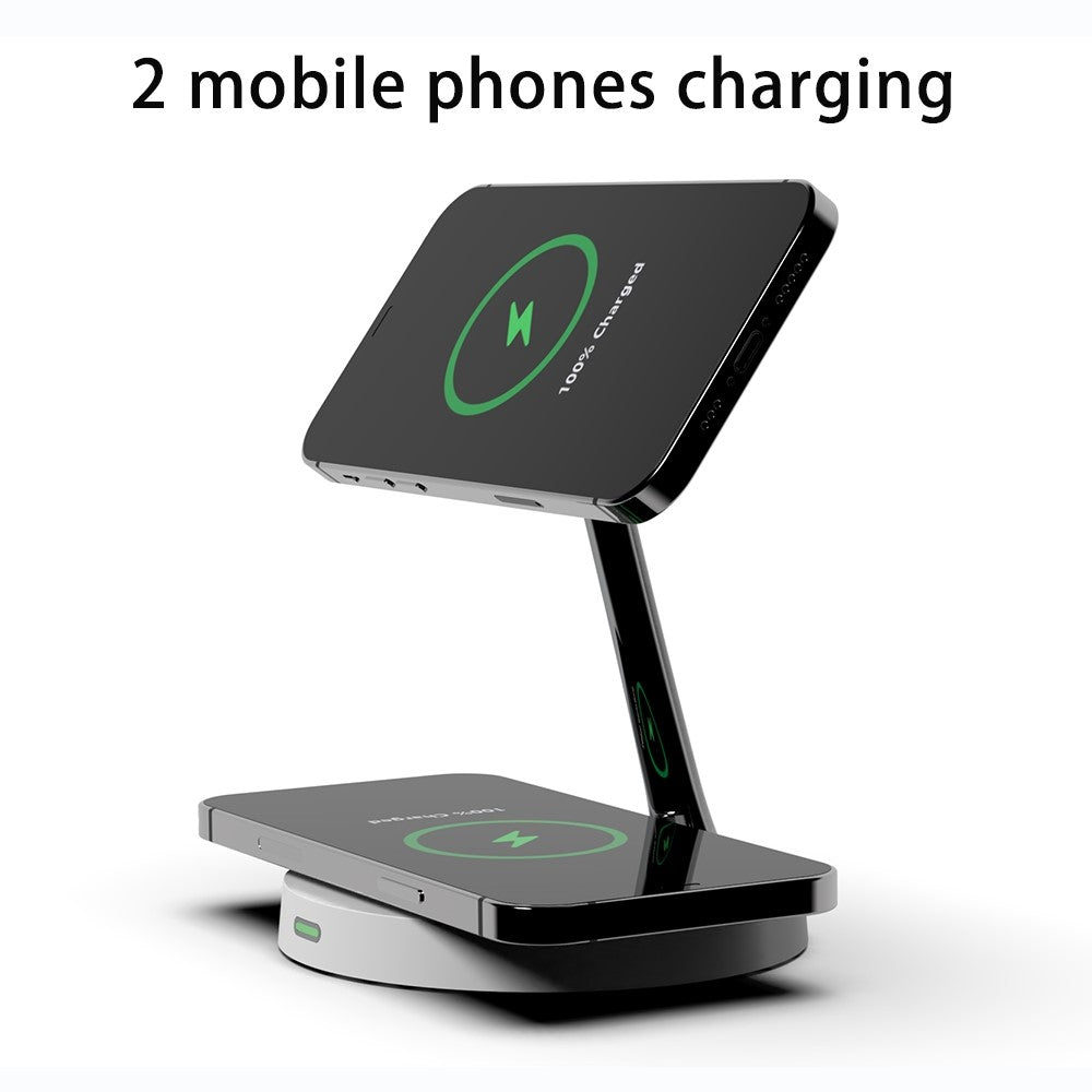 15W Magnetic Wireless Charging Station with Night Light – QI Certified