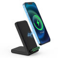 2-in-1 Wireless Charger & Phone Stand – 15W Fast Charging, Wide Compatibility