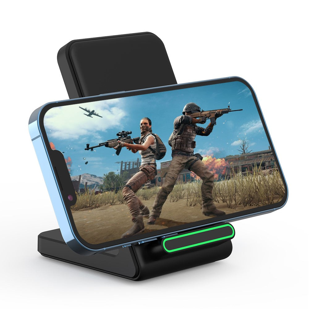 2-in-1 Wireless Charger & Phone Stand – 15W Fast Charging, Wide Compatibility