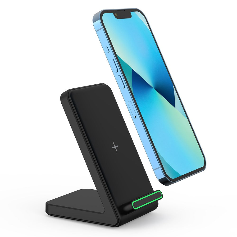 2-in-1 Wireless Charger & Phone Stand – 15W Fast Charging, Wide Compatibility