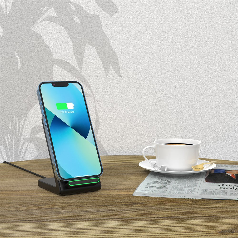 2-in-1 Wireless Charger & Phone Stand – 15W Fast Charging, Wide Compatibility