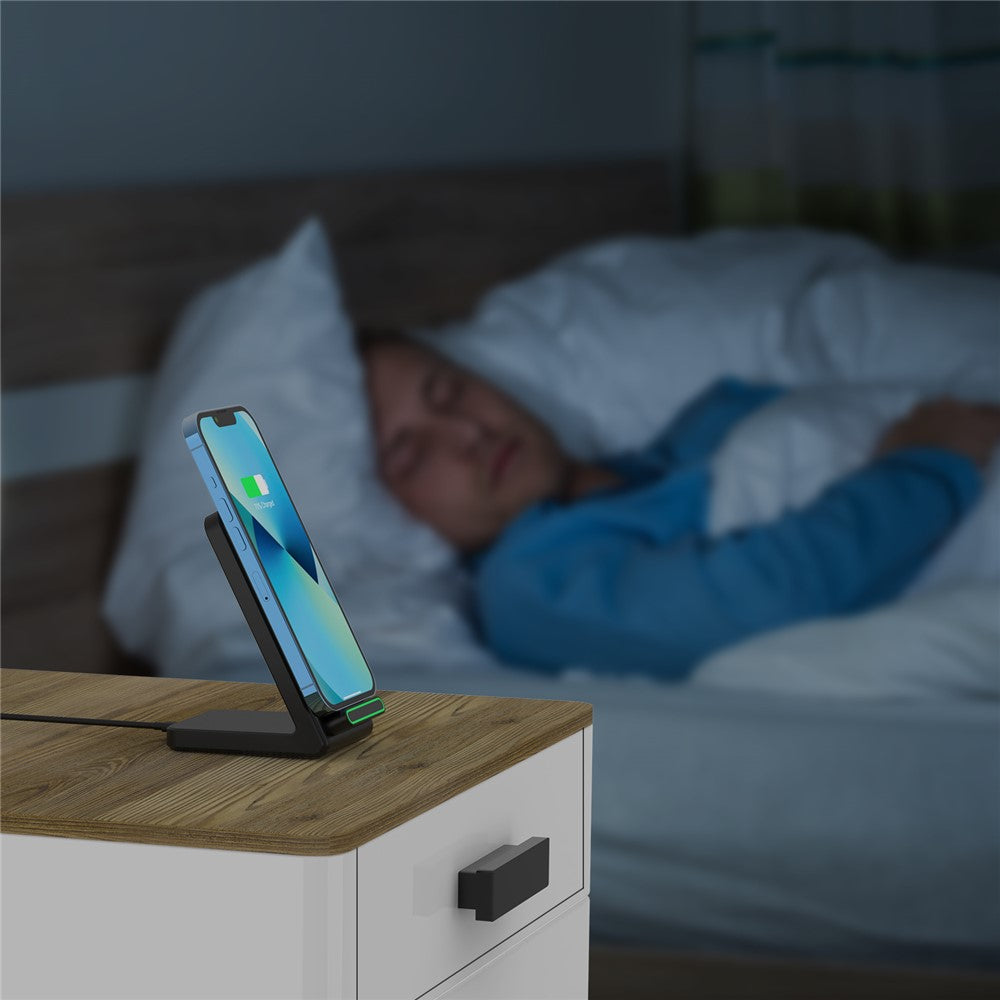 2-in-1 Wireless Charger & Phone Stand – 15W Fast Charging, Wide Compatibility