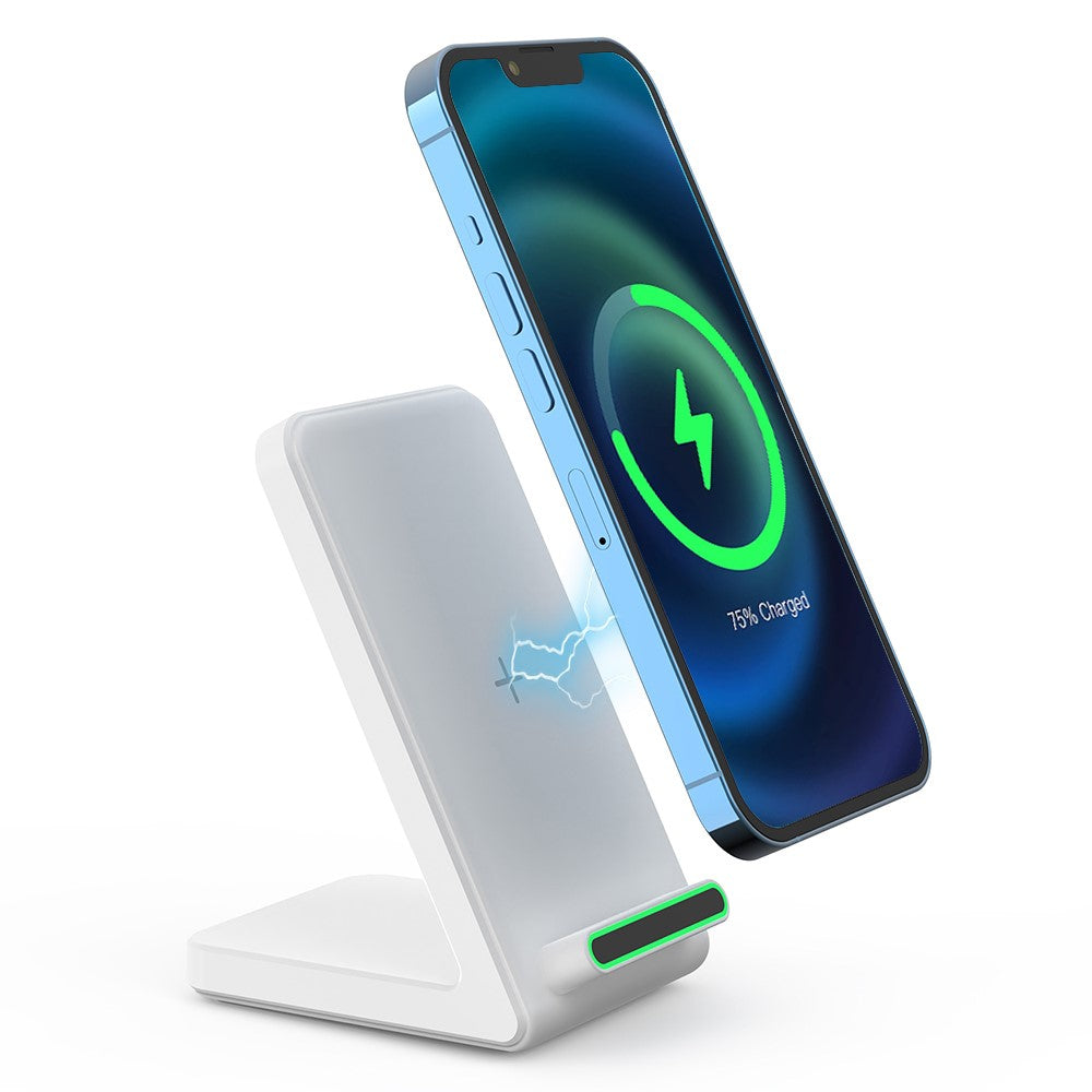 2-in-1 Wireless Charger & Phone Stand – 15W Fast Charging, Wide Compatibility