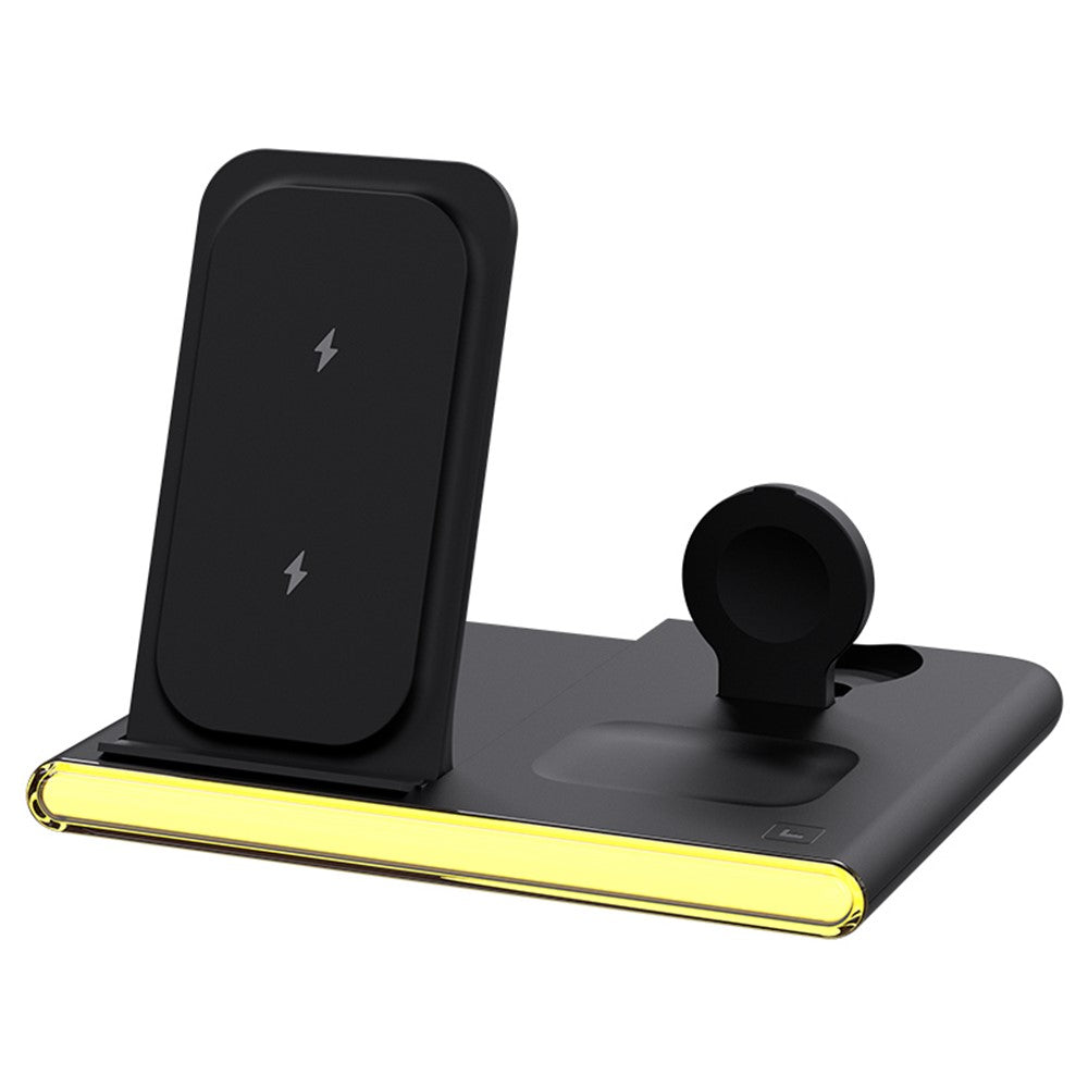 3-in-1 Foldable Wireless Charger Station with Night Light – for Apple & Samsung Watch
