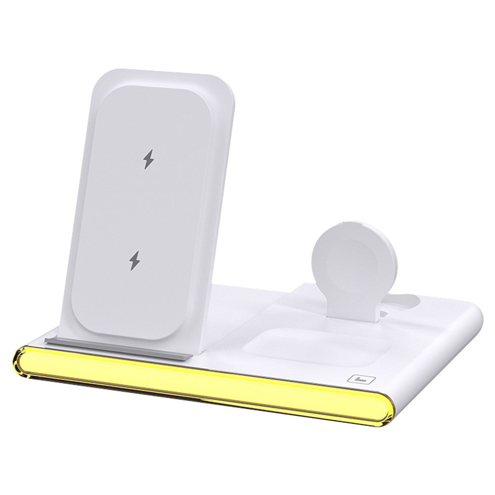 3-in-1 Foldable Wireless Charger Station with Night Light – for Apple & Samsung Watch