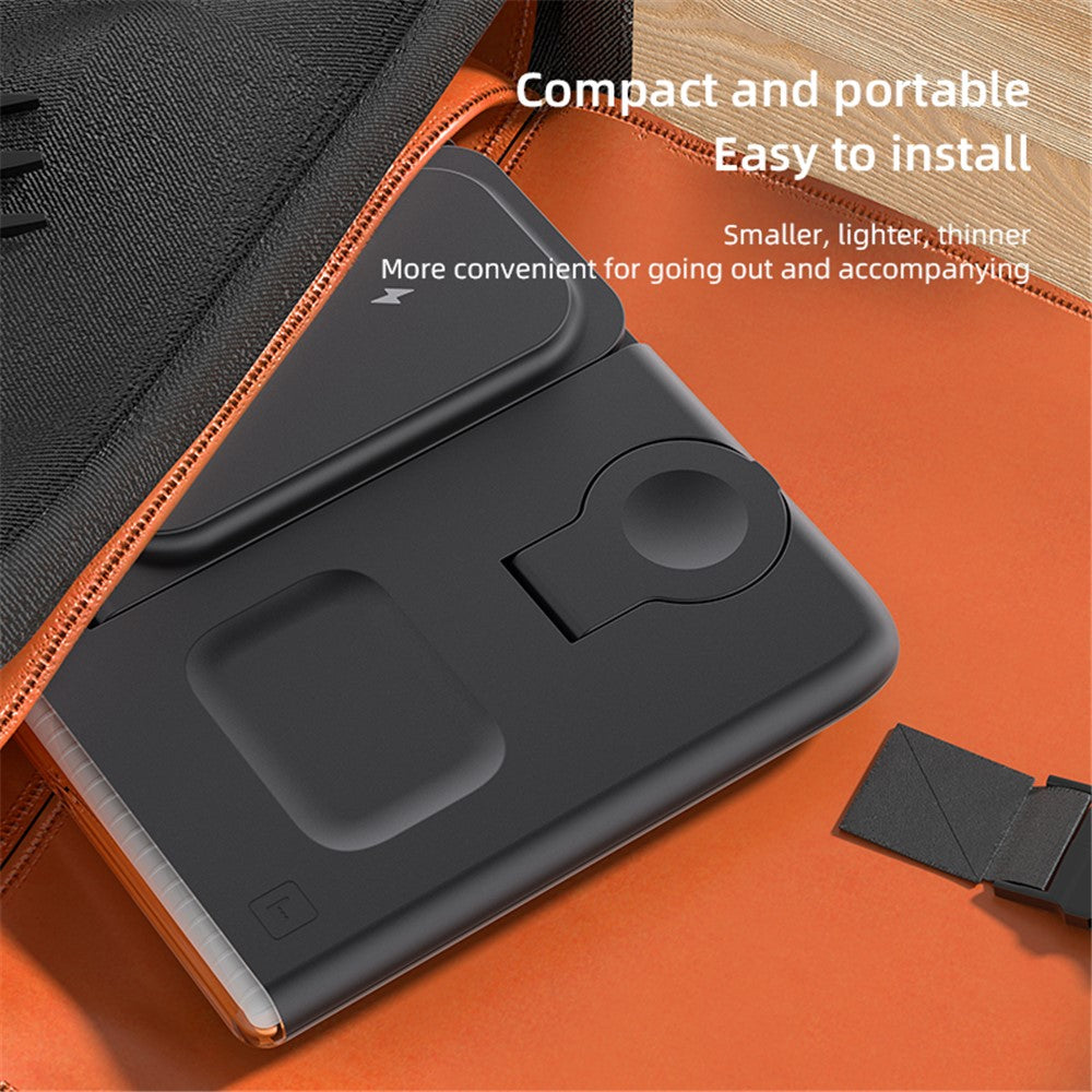 3-in-1 Foldable Wireless Charger Station with Night Light – for Apple & Samsung Watch