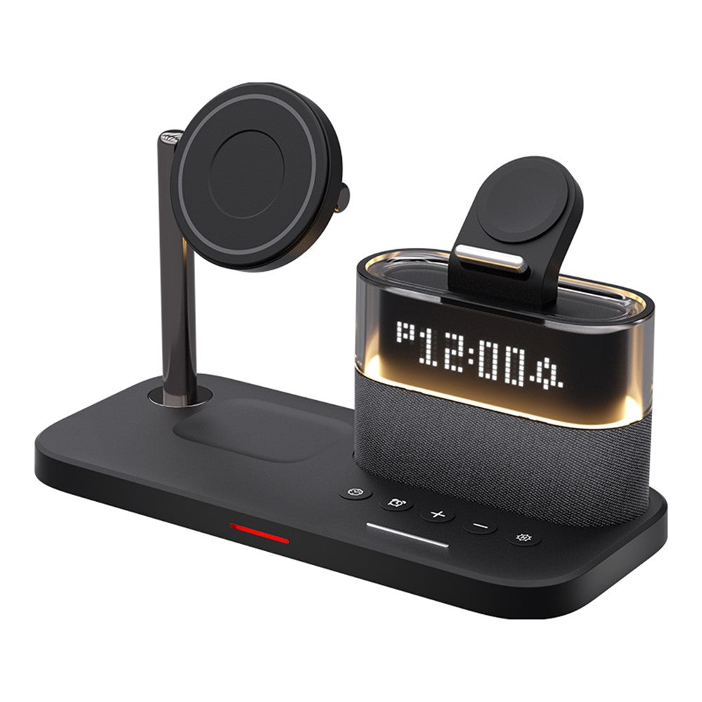 Magnetic Wireless Charging Station with Alarm Clock & Night Light – Phone, AirPods & Apple Watch