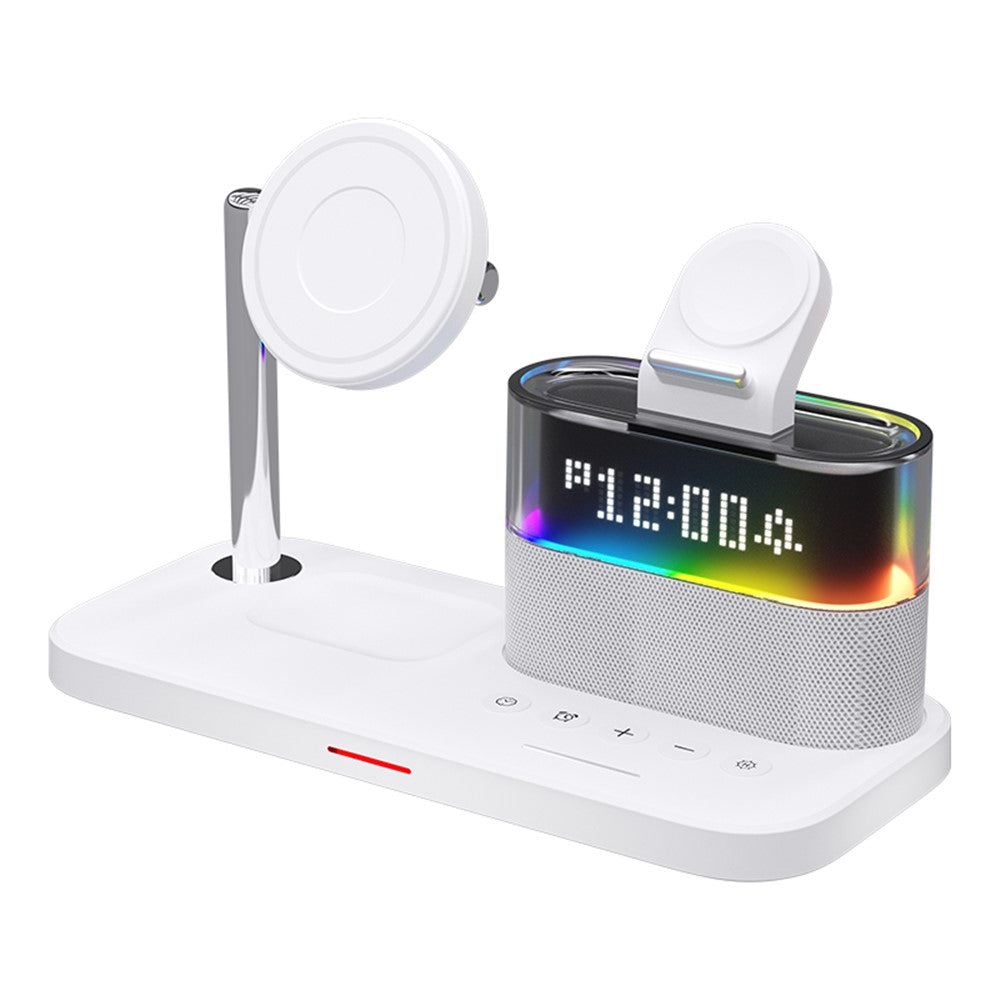 Magnetic Wireless Charging Station with Alarm Clock & Night Light – Phone, AirPods & Apple Watch